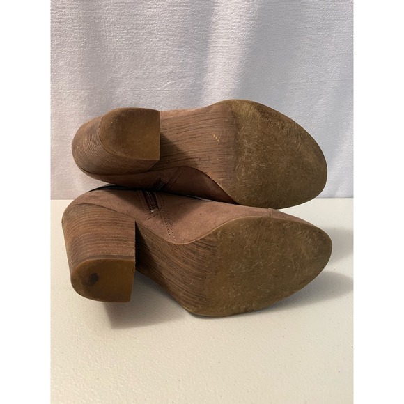 Carlos Santana Harvest suede Ankle‎ Boots chunky heel size 7.5 strap buckle - Picture 10 of 11